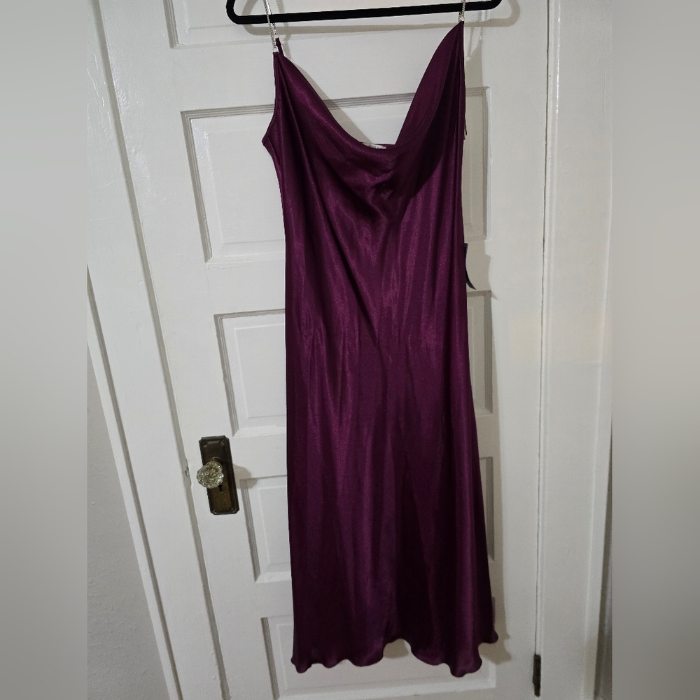 Elegant Purple Satin Dress
